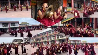 Ritual dance without masks of deities n Dharma protector dharma monks dance @HimalayanMonksRodies