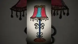 How to draw lamp shade step by step# easy lampshade drawing# table lamp drawing short