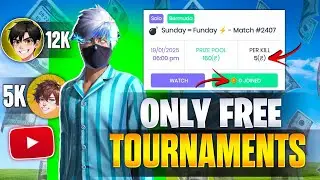 FREE TOURNAMENT APP 💀 24 HOURS CHALLENGE 🔥YOUTUBERS LOBBY🤯 - SKILL CALSH