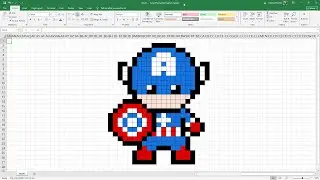 How to draw a pixel art of Captain America