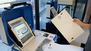 How to use the new voting machines in Harris County with a 2 page ballot