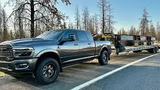 2025 Ram 3500. Pulling 33,000 gross up a hill in 101 degree heat. 