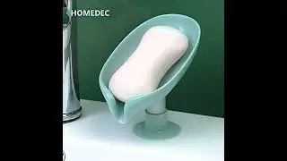 1 Pack Soap Holder Leaf Shape Self Draining Soap Dish Holder, Not Punched Easy Clean Bar Soap