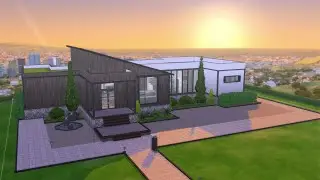 Mid-Century Modern Cliffside House | The Sims 4 Speed Build