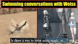 NieR Replicant can't swim comments from Weiss (Young and Adult) in sand and water