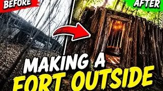 Making a fort off of a broken tree
