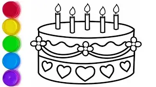 Birthday Cake🎂 Drawing Step by Step - Easy Art Tutorial | Drawing for Competition | How to Draw Cake