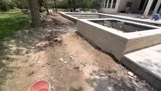 Pool Deck with large pavers