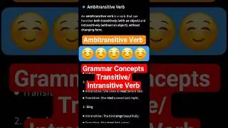 Ambitransitive Verb | Transitive Intransitive Verb #Grammar #grammar #english #englishgrammar