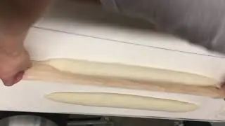 Baguette Dough - Transfer to Baking Sheet
