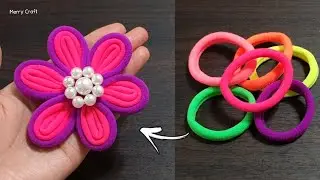 Beautiful Hair Band Flower Making Idea - Hair Band Embroidery Flower - Rubber Band Flower Making