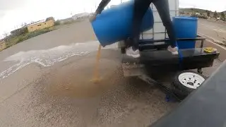 9/24/25 - 2pm Cleaning IBC tote at a gas station | Food Grade sludge at bottom #alwonza #westtexas 