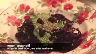 Beetroot spaghetti 🍝 with avocado 🥑 pesto
