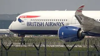 Heathrow Planespotting.  Part 2. Lunchtime departures. 17th July 2021. Runway 27 Left. With ATC 4K.