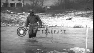 US soldiers of 16th Engineer Battalion, 1st Armored Division tape the mine cleare...HD Stock Footage