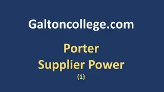 Porter  Supplier Power