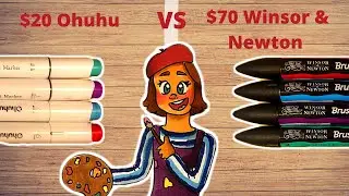 Сравниваем WINSOR & NEWTONS с OHUHUS! Дорогие против дешёвых маркеров-кистей!