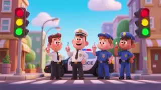 Counting Police Lights Flashing | Nursery Rhymes & Kids Songs