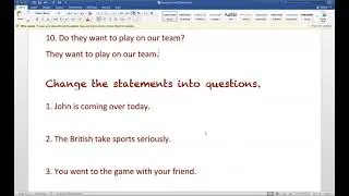 Statements and Questions