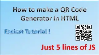 How to make a QR Code Generator in HTML | Easiest way !