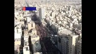 BREAKING :Helicopter footage shows thousands of people gathered for a pro-government rally in Tehran