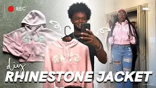 Creating A Custom DIY Rhinestone Jacket ft @Callme_trynaa 