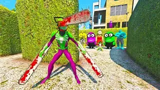 الرجل العنكبوت انقاذ باتمان Spider-Man Rescue SUPER HEROES vs Minions Funny Game GTA 5 superhero