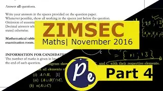 ZIMSEC O'Level Maths| November 2016 Paper 1| Part 4