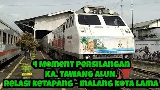4 Moment Persilangan KA. TAWANGALUN Relasi KETAPANG - MALANG KOTA LAMA.