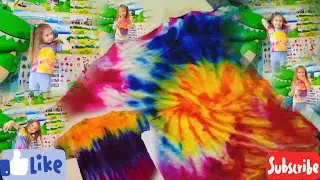 Fabric T-shirts dyeing tutorial for kids @MelaniaKidsDiscovery #Art #educationalvideo #fabricdyeing