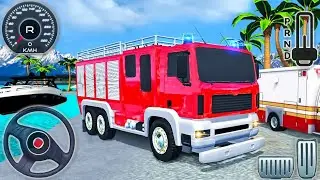 Firefighter Truck and Ambulance Parking Simulator - Coast Guard Beach Rescue Team - Android GamePlay