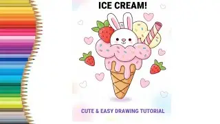 Cute Bunny Ice Cream cone Drawing 🍦🐰 | Easy & Fun Drawing Tutorial for Kids