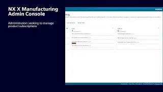 NX X Manufacturing - Admin Console