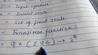 Formal definition epsilon NFA