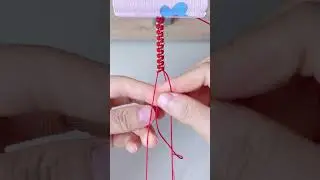 Golden Beads Red String Bracelet Tutorial - Festive Design #diy #crafting #bracelets 【DIY Bracelets】