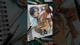 Drawing Eren with this song hits different.💔 #shorts