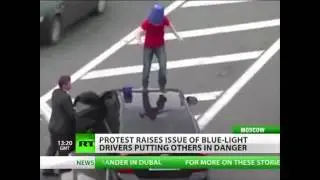 Bucket Head attacks a  VIP car on Kremlin Quay