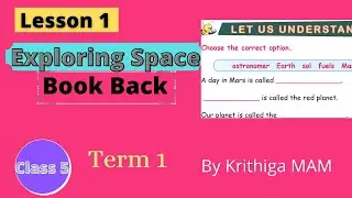 Tn Class 5 English Lesson 1 Exploring Space lesson book back questions answers explanation 5th tamil