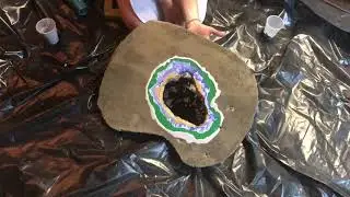 Geode Table Pouring Technique Time lapse