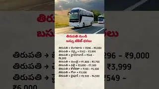 Bus Ticket Prices from Tirupati 😱 | Bangalore, Chennai, Hyderabad, Mumbai, Delhi |Latest Bus Fare 2025