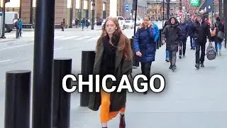 CHICAGO Walking Tour - Adams Street, Monroe Street & Madison Street on Wednesday(February 7, 2024)4k
