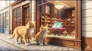 Mama Cat Helps Kitten Buy His Dream Shoes