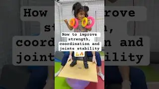 Standing balance exercises over stability ball🤩| Motor developmental delay | #pediatricrehab ✅