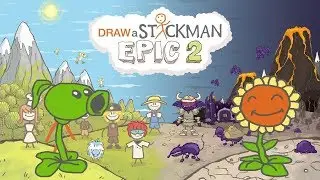 PLANTS VS ZOMBIES Draw a Stickman Epic 2 Gameplay - PeaShooter Save SunFlower