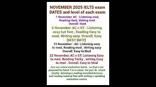 IELTS November 2025 IELTS exam Dates/ Best date in November for IELTS #shorts #ielts