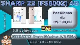 SHARP Z2 - 4G Smartphone -5.5 pol Android 6.0 MTK6797 Deca Core 2.3 GHz 4GB RAM 32GB ROM 16.0MP