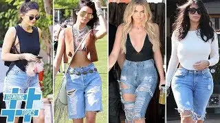The Kardashian-Jenner Sisters Are Fans of Bermuda Denim Shorts | HS Trending Topics
