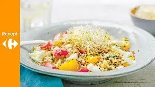 Zoetzure speltsalade met gestoofde radijsjes