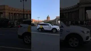 🔥🚦Hot Evening High Traffic at Nevsky Street👀View on Kazan⛪Cathedral in St. Petersburg #asmr #travel