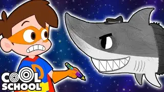 🦈  Evil Space Sharks vs DREW PENDOUS 🚀 Cool School Cartoons for Kids